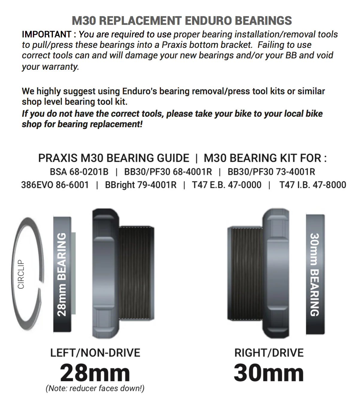 M30 Bearing Kit - Image 2